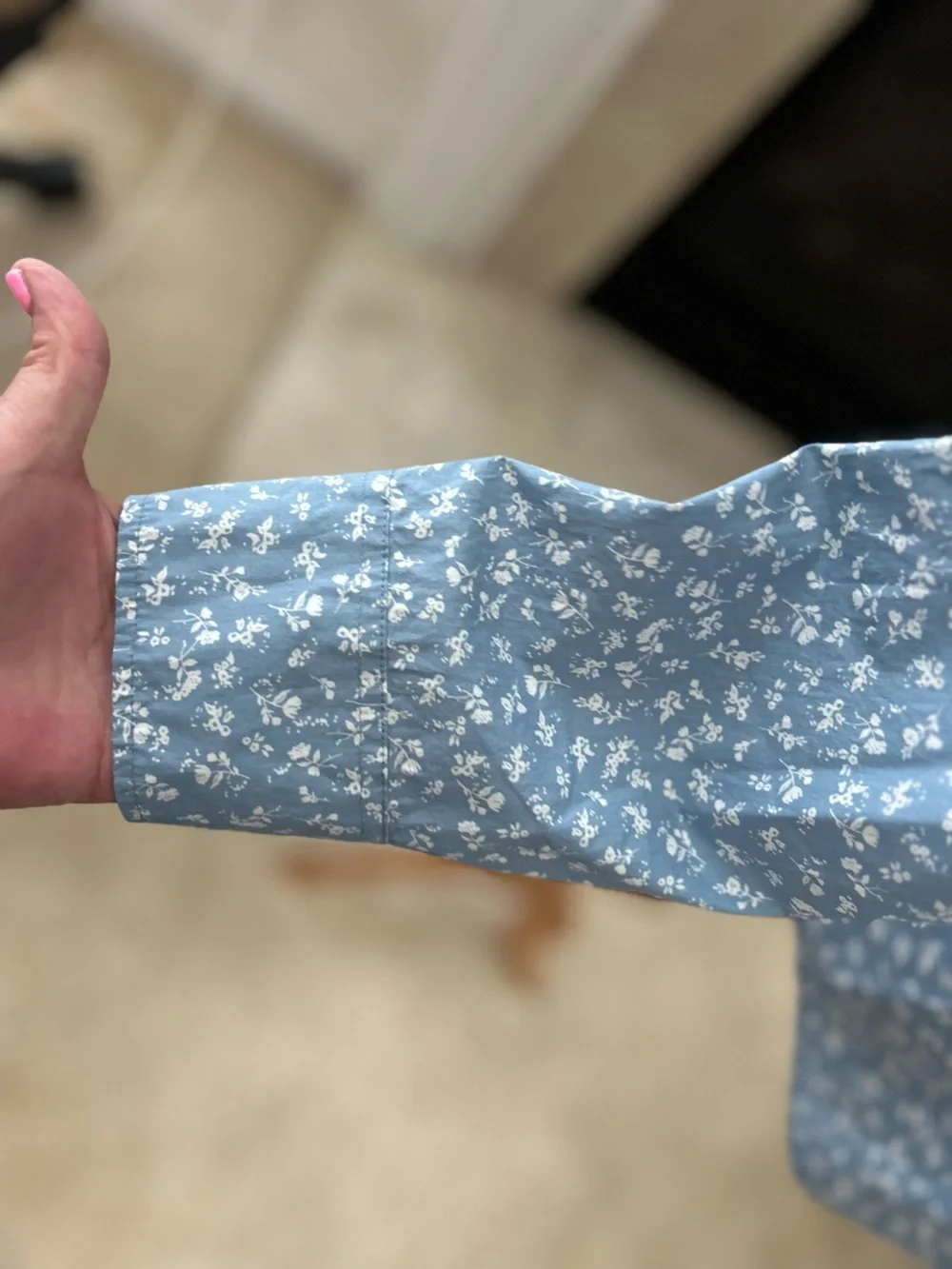 J. Crew Blue Micro Floral Button-Down Shirt